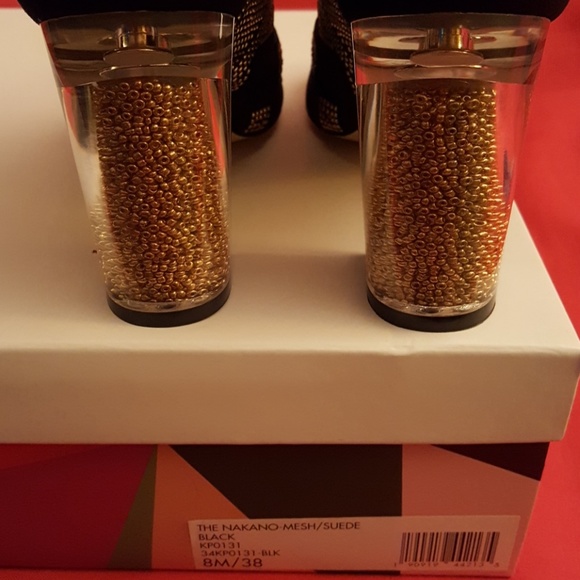 KATY PERRY GOLD SILVER BEADED MESH BOOTIES BOOT SHOE 8M MINT - Picture 6 of 8